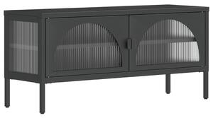 TV Cabinet Black 105x35x50 cm Glass and Steel