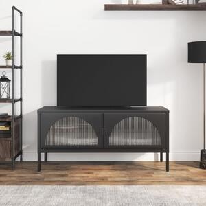 TV Cabinet Black 105x35x50 cm Glass and Steel