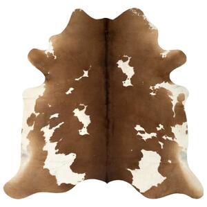 Real Cow Hide Rug Brown and White 150x170 cm
