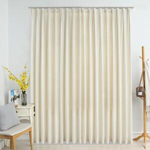 Blackout Curtain with Hooks Velvet Cream 290x245 cm