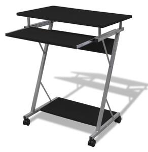 Compact Computer Desk with Pull-out Keyboard Tray Black
