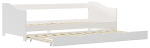 Pull-out Sofa Bed Frame White Pinewood 90x200 cm