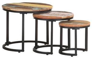 Side Tables 3 pcs Solid Reclaimed Wood