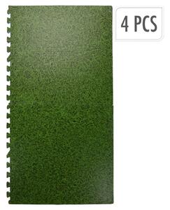 XQ Max Floor Mat Tiles Set Grass Print 4 pcs Green