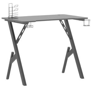 Gaming Desk with Y Shape Legs Black 90x60x75 cm