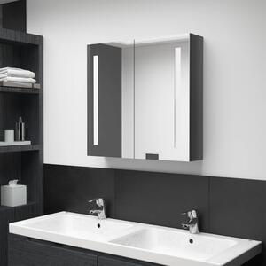 LED Bathroom Mirror Cabinet Shining Grey 62x14x60 cm
