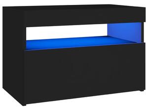 TV Cabinet with LED Lights Black 60x35x40 cm