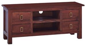 TV Cabinet Classical Brown 100x30x45 cm Solid Mahogany Wood