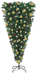 Upside-down Artificial Pre-lit Christmas Tree with Ball Set 150 cm