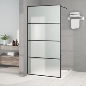 Walk-in Shower Wall Black 100x195 cm Frosted ESG Glass