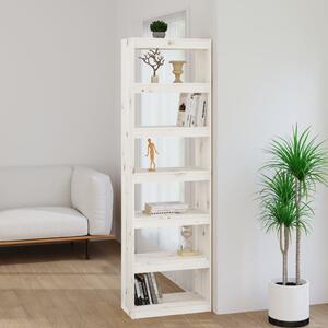 Book Cabinet/Room Divider White 60x30x199.5 cm Solid Wood Pine