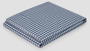 Indigo Small Gingham Cotton Flat Sheet | Single | Piglet in Bed