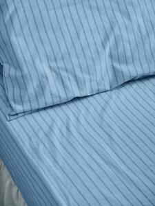 Pale Blue Favourite Shirt Stripe Cotton Fitted Sheet | Single | Piglet in Bed