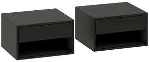HOMCOM Floating Bedside Tables Set of 2, Wall Mounted Nightstand, Black