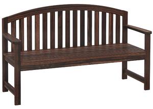 Outsunny 2 Seater Wooden Garden Bench with Armrest, Outdoor Furniture Chair for Park, Balcony, Carbonised Finish