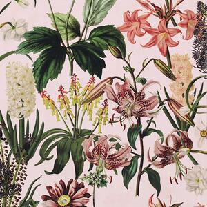 Linda Barker Grandi Floral Velvet Fabric Champagne