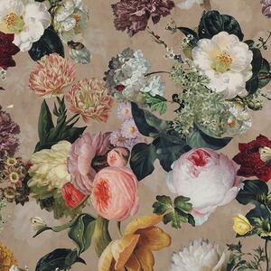 Linda Barker Florabunda Velvet Fabric Parchment
