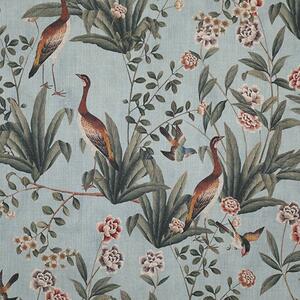 Linda Barker Rosa Fiore Linen Look Blackout Fabric China Blue