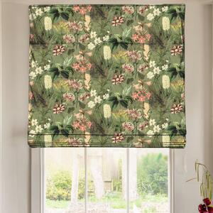 Linda Barker Grandi Floral Velvet Made To Measure Roman Blind Sage