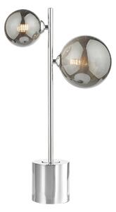 Dar Wisebuys Spiral 2 Light Table Lamp In Polished Chrome With Smoked Glass