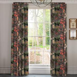 Linda Barker Grandi Floral Velvet Made To Measure Curtains Silver Lavender