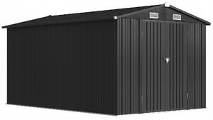 Outsunny 12 x 8 ft Garden Shed, Outdoor Storage Shed with 4 Vents and Lockable Double Doors, Dark Grey