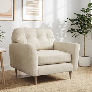 Sven Chunky Tonal Weave Snuggle Chair Ivory