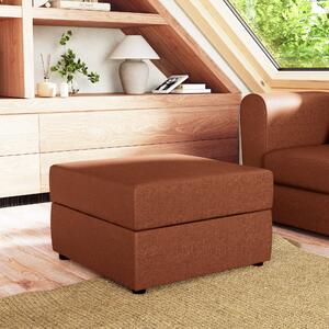 Square Arizona Faux leather Storage Footstool Tan