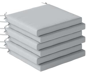 Outsunny Set of 6 Outdoor Seat Cushions with Machine Washable Cover, Water Repellent Seat Cushions Light Grey