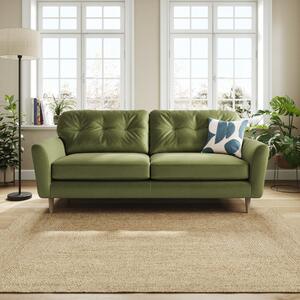 Sven Opulent Velvet 4 Seater Sofa Dark Olive