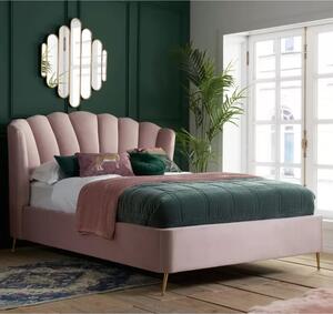 Laconia Ottoman Fabric Double Bed In Pink