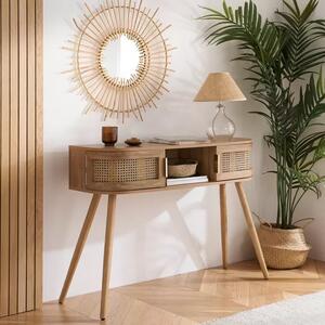 Nixa Wooden Console Table With 2 Doors In Oak