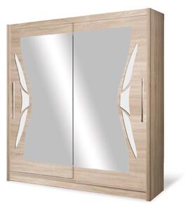 Danville II Mirrored Wardrobe 150cm 2 Sliding Doors In Sonoma Oak