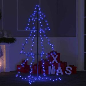 Aurelia 120cm Metal Christmas Cone Tree With 160 LEDs - Blue