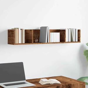 Ramona 100cm Wooden Wall Hung Shelving Unit - Brown