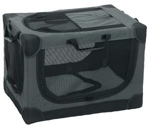 PawHut Soft Dog Crate Pet Travel Crate 60 x 42 x 43 cm with Removable Pad Mesh Window Army Green