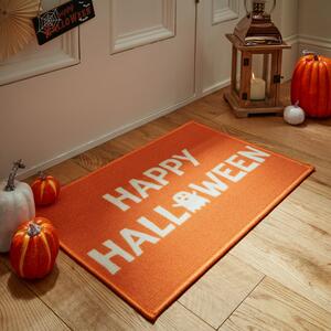 Happy Halloween Washable Doormat Orange