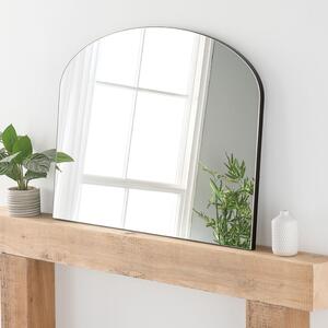 Yearn Simple Arched Overmantel Wall Mirror Black