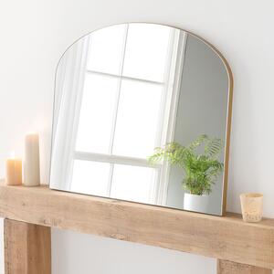 Yearn Simple Arched Overmantel Wall Mirror Gold