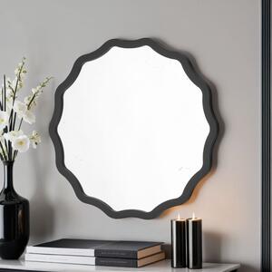 Yearn Wavy Round Wall Mirror Black