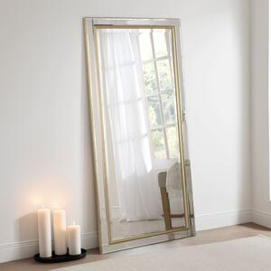 Yearn Classic Rectangle Full Length Leaner Wall Mirror Gold