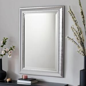 Yearn Textured Rectangle Wall Mirror Silver