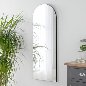 Yearn Arched Narrow Full Length Wall Mirror Black