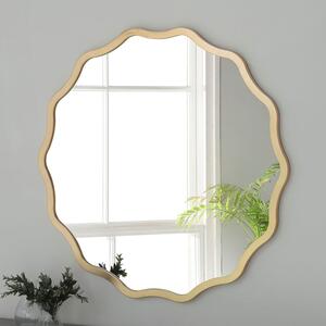 Yearn Wavy Round Wall Mirror Gold