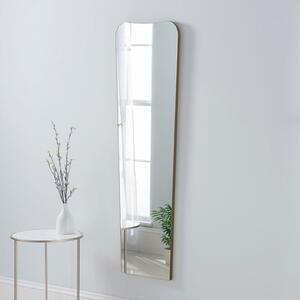 Yearn Curved Narrow Full Length Wall Mirror Gold
