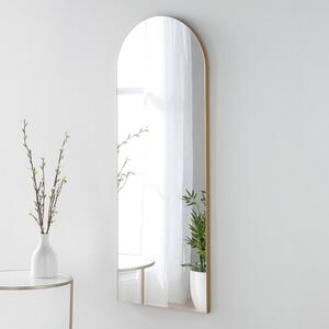 Yearn Arched Narrow Full Length Wall Mirror Gold