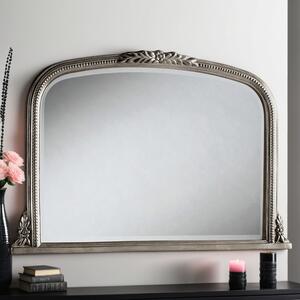 Yearn Beaded Arched Overmantel Wall Mirror Silver