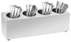 Cutlery Holder 4 Grids Rectangular Stainless Steel