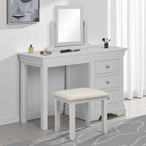 Cavara Wooden Dressing Table Set With 3 Drawers In Pebble Grey