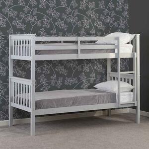 Formaro Wooden Bunk Bed With Ladder in Light Grey